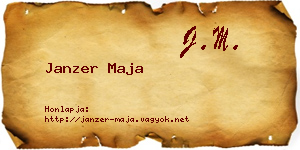 Janzer Maja névjegykártya